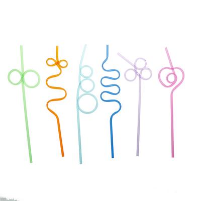 10Pcs Drinking Straws Plastic Colorful Drinking Straw Crazy Curly Milk Tea Straws