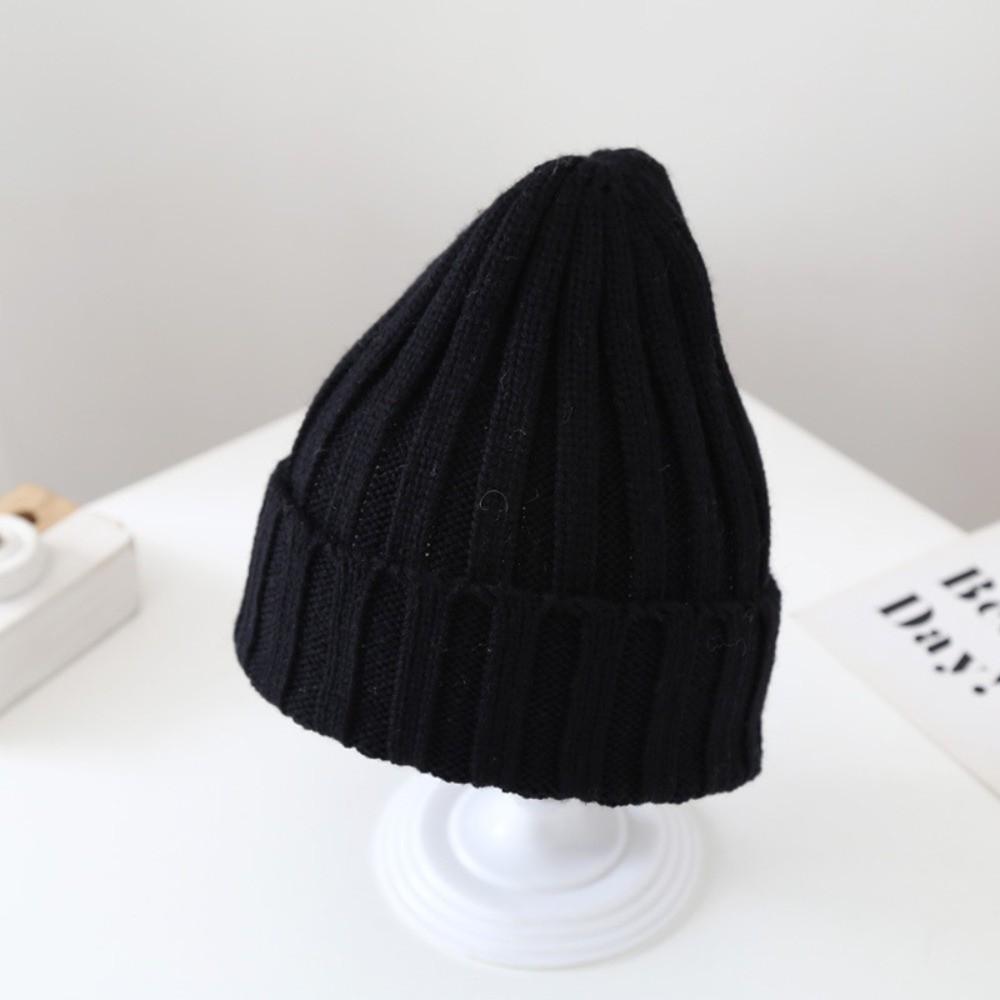 Solid Color Children's Knitted Hat Autumn Winter Girls Boys Cap New Crochet Baby Hat  Kids Beanie