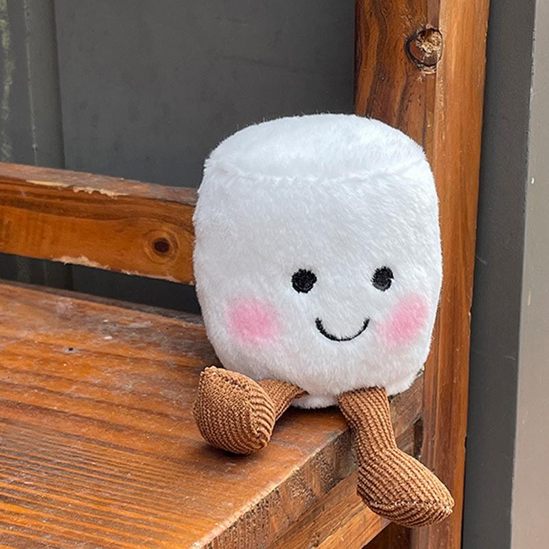 2 Stijlen Pluche Katoen Kat Snoep Tweekleurig Schattig Zacht Tweekleurig Sleutelhanger Tas Hanger Pluche Tas En Auto Decoratie Verjaardagscadeau white