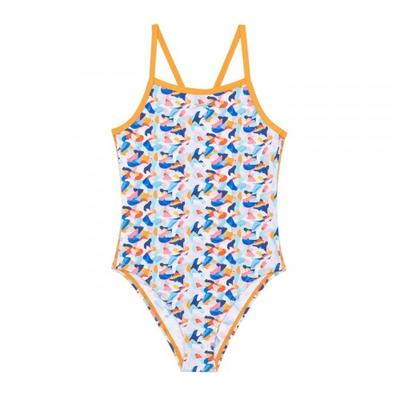 Girls Abstract Spaghetti Strap One Piece Swimsuit