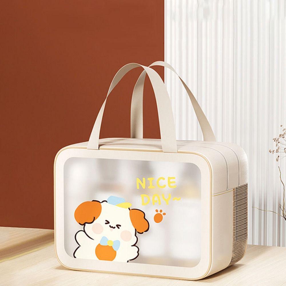 

with Handle Travel Cosmetic Pouch Portable Toiletry Organizer Wash Handbag Travel Accessories M-Single layer