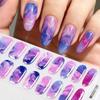 Self-Adhesive UV Polish Nail Strips 3D Glitter Marble Full Cover Nail Wraps  Women