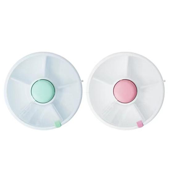 Snack Spinner Container 5 Compartments Snack Box Easy On-the-Go Divided Snack Box with Button Safe ABS Leak-Proof