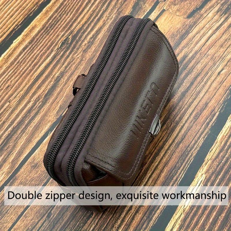 Premium lærtelefonhylster - Stor kapasitet, flerlagsdesign for smarttelefoner | Slitesterk og stilig herre midjepakke