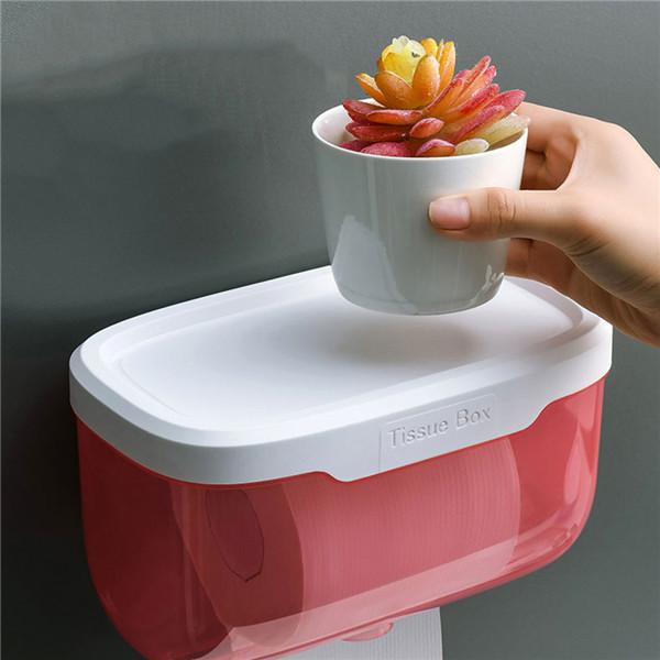 Toalettpapirholder Tissue Box Vanntett Mobiltelefon Oppbevaring Toalettpapir Oppbevaringsstativ Bad
