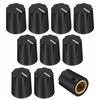 DaierTek 10-Piece Black Davies 1900h Clone Guitar Effect Pedal Knob 1/4 Shaft Screw Set for Amplifier Boss Volume Control
