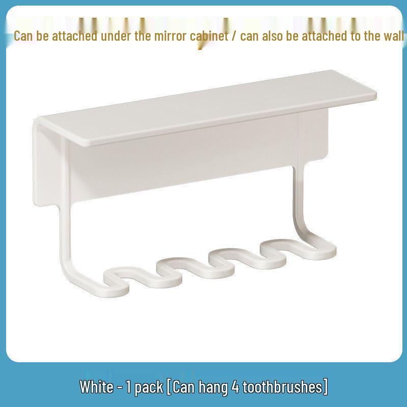 Wall-Mounted Magnetic Family Toothbrush Holder with Inverted Mouthwash Cups