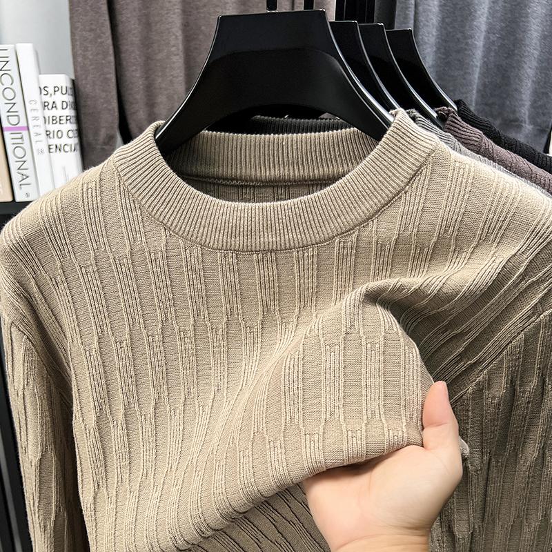 

Men s O-Neck Hoodies Long Sleeve Knitwear Autumn Winter Solid Color Pineapple Blossom Sweater Casual Menswear M