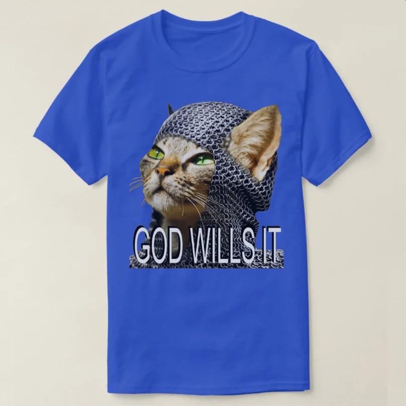 God Wills It  Interesting Kitty Cat Crusader TShirt 100 Cotton ONeck Summer Short Sleeve Casual Unisexs Tshirt Size S3XL S