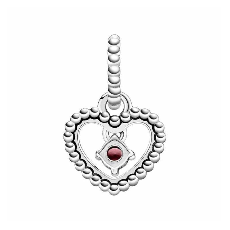 Pandora Heart shape design sterling silver necklace/pendant men and women same style couple model silver 798854C02