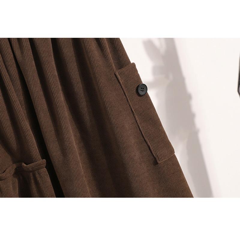 Dimanaf 2025 Autumn Plus Size Long Women Skirts Elastic Waist Oversize Elegant High Waist Skirts A-Line