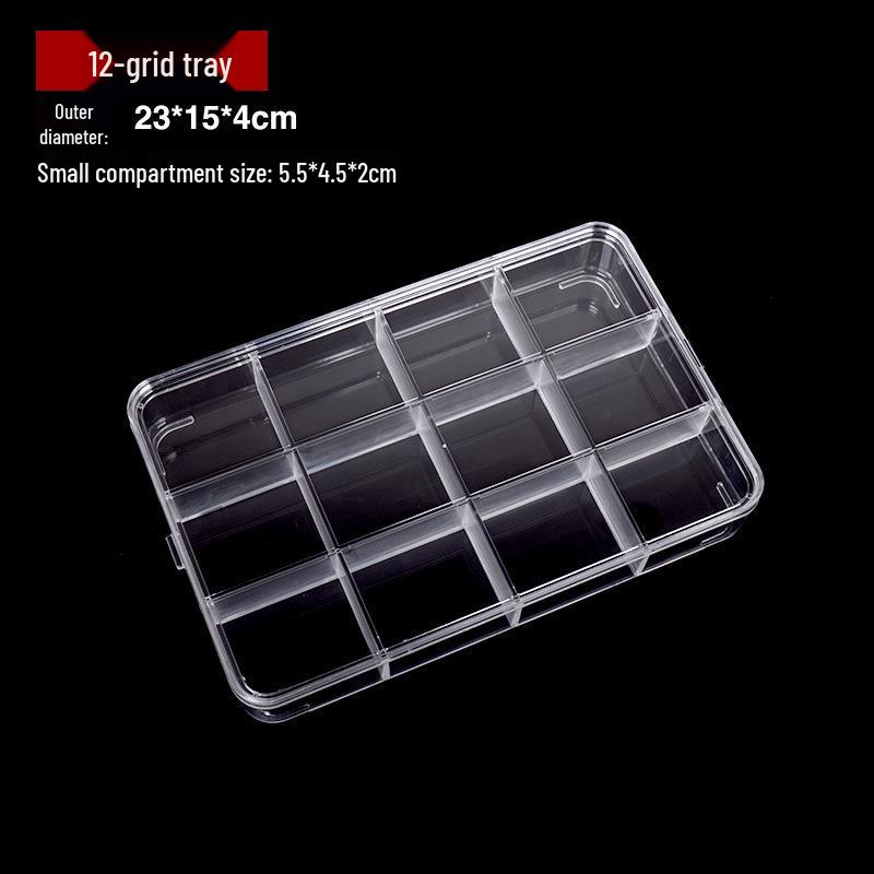 Clear Acrylic Jewelry Box with Lid - Multi-Compartment Crystal Bead Storage & Display