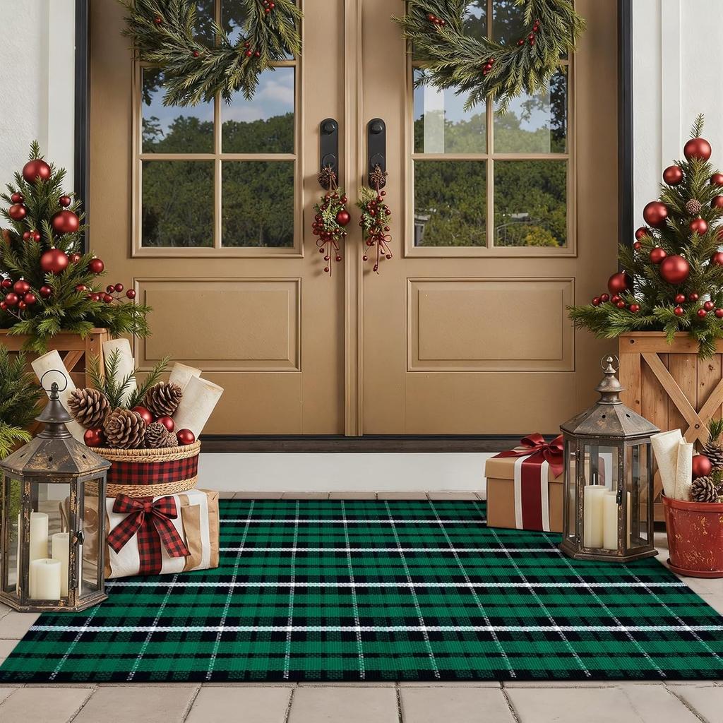 Minimalist Checkered Doormat Stain-Resistant & Non-Slip Entrance Hallway Mat Bathroom Rug Home Decorecor