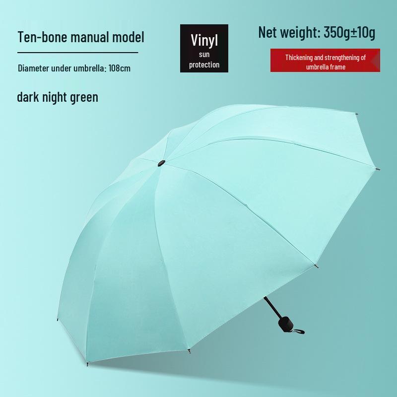Customized Men's 10-Rib Automatic Sun & Rain Triple Folding Umbrella