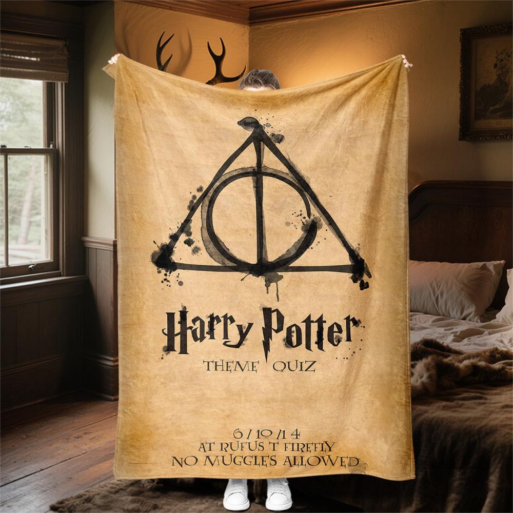 1 Stück Harry Potter Flanell-Decke für den Außenbereich, Ganzjahres-Weichheit und Wärme, Heimdekoration 1031101