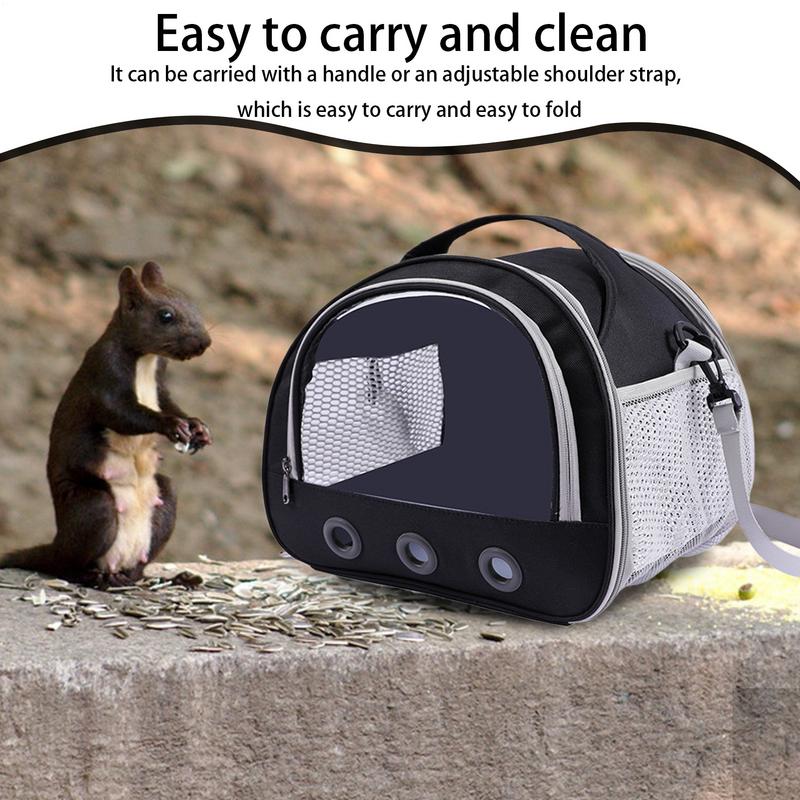 Small Animal Travel Carrier Bag with Harness Leash Set for reptile Portable Clear Window Hamster Transport Cage Outdoor Used