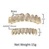 Grillz per Denti Gioielli Hip Hop Grillz Dorati Decorazione del Corpo Gioielli di Halloween Denti Ottone Zircone Set di Gioielli