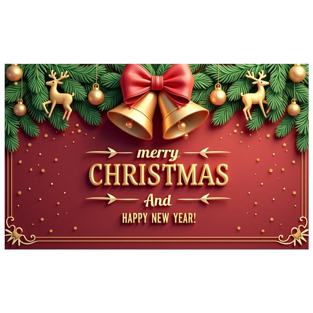 Noel Backdrop Classic Holiday Festive Background Xmas Display Pine Tree Design Christmas Banner For Office Event New Year Family
