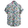 Summer Men's Fashion Trend Short-Sleeved Beach Print Single-Breasted Lapel Shirt