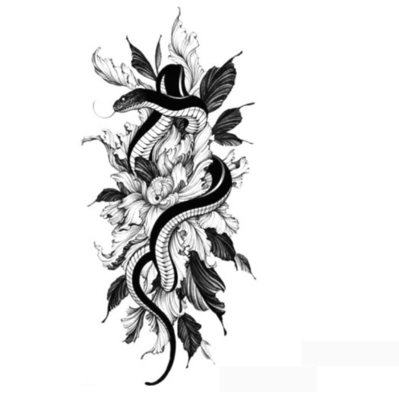 Creative Full Arm & Back Waterproof Tattoo Stickers - Fresh Party Prank Style 114*210mm