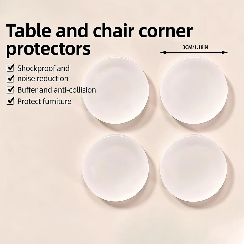 Ein Set aus 4 Stück runden und quadratischen selbstklebenden Silikonpads, entwickelt, um Verrutschen zu verhindern, Möbelböden zu schützen, Geräusche zu reduzieren und zu verhindern