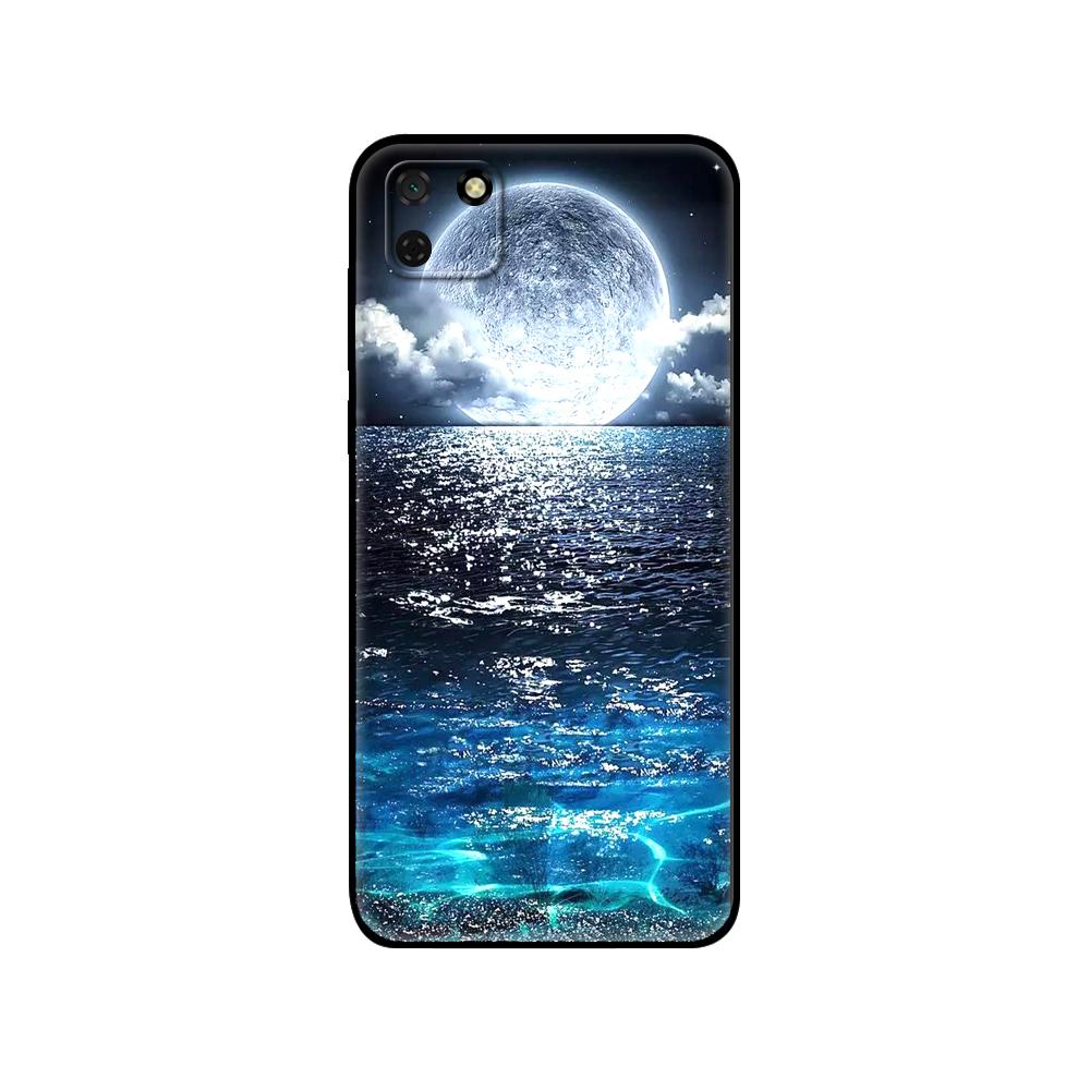 Black Tpu Case For Huawei Y9S Y6S Y8S Y5P Y7P Y8P Case For Huawei Y5 Lite Y6 Cover Sky Space Planet Moon Stars Unique Design
