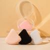 Triangle Velour Air Cushion Puff - Double-Sided Crystal Velvet Super Soft Fan-Shaped Makeup Puff for Loose Powder Setting