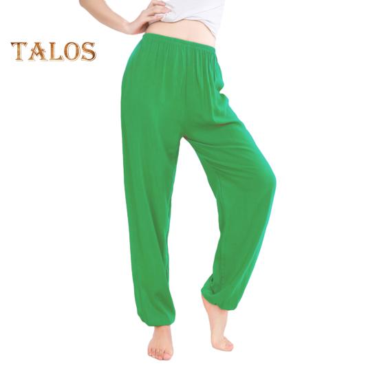 Unisex Bloomers Mid-rise Elastic Waist Casual Loose Leg Pants Solid Color Sporty Style Lightweight Trousers Versatile Wear