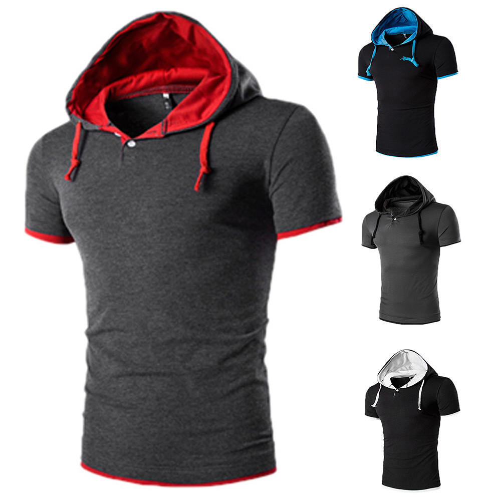 COOFANDY Sudadera Con Capucha De Manga Corta Para Hombre, Para