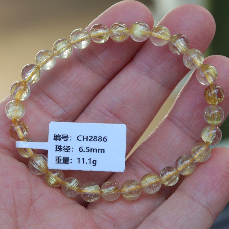 

Одна вещь одна картинка Бразилия Натуральный Орнамент Золотистый Рутиловый Кварц Браслет