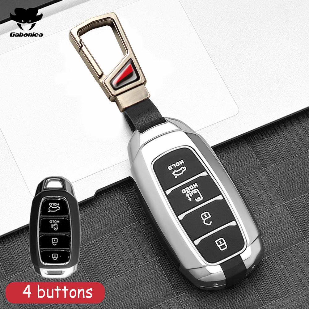 Alloy Car Key Cover For Hyundai N Line Verna Solaris Elantra Azera Kona Encino Grandeur Azera Palisade I30 Ix35 Accent Santa Fe