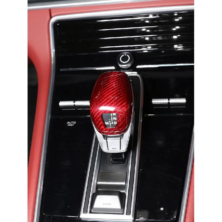 Real Carbon Fiber Car Interior Gear Shift Gear Head Cover Trim For Porsche Panamera 971 2017-2023 Auto Accessories