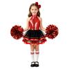 Girls Cheerleading Outfit Sleeveless Halter Sparkling Sequins Backless Tulle Tutu Dress Flower Balls Headwear Socks Set
