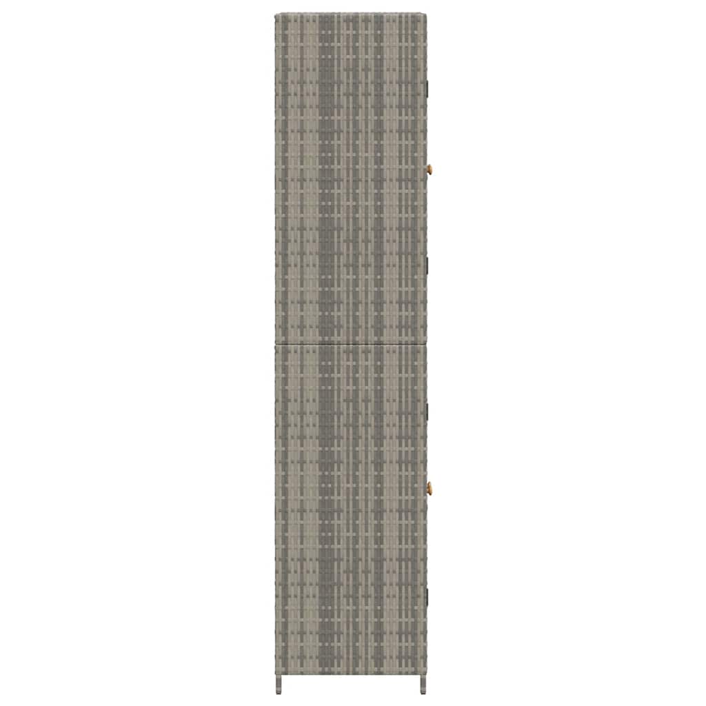 Vidaxl Garden Cabinet, Grey, 59X40X180 Cm, Pe Rattan