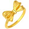 Brass Gold Delicate Plated Open Bow Ring Adjustable Fit Simple Stylish Jewelry Womens