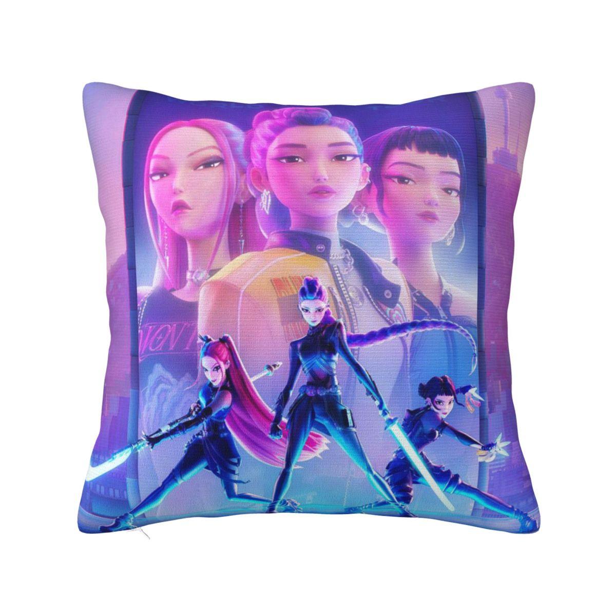 

Stylish Home Kpop Demon Hunters Huntrix MovieDecor Pillowcase Stuff Pillow Covers Zipper Multi-Size 12x12Inch