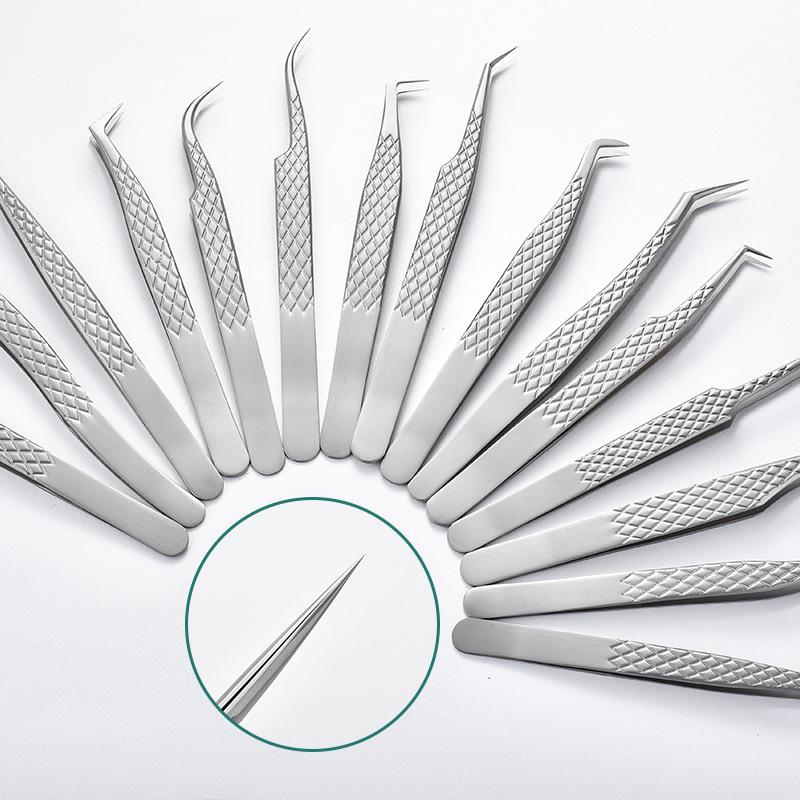 

Gold Precision Eyelash Tweezers - Fishtail and Feather Design for Grafting