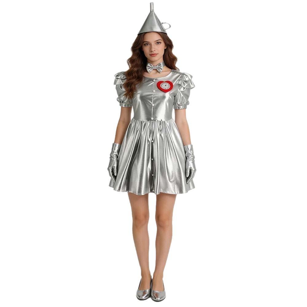 Vestito Costumi Uomo di Latta per Donne Mago di Oz Cosplay Halloween Alice nel Paese delle Meraviglie Outfit per Role Play