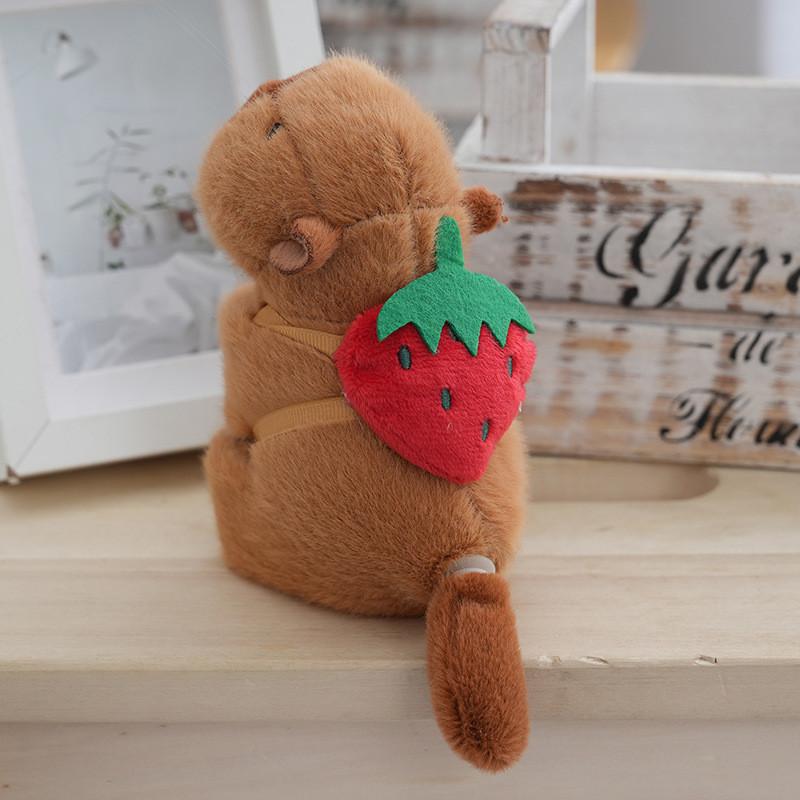 Cute Plush Capybara Keychain Adorable Stuffed Animal For Students Backpack Decoration