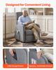 Power Lift Recliner Chair, Electric Lift Chair for Elderly, Infinite Position Adjustment, Linen Fabric, High-Resilience Foam, with Side Pockets,