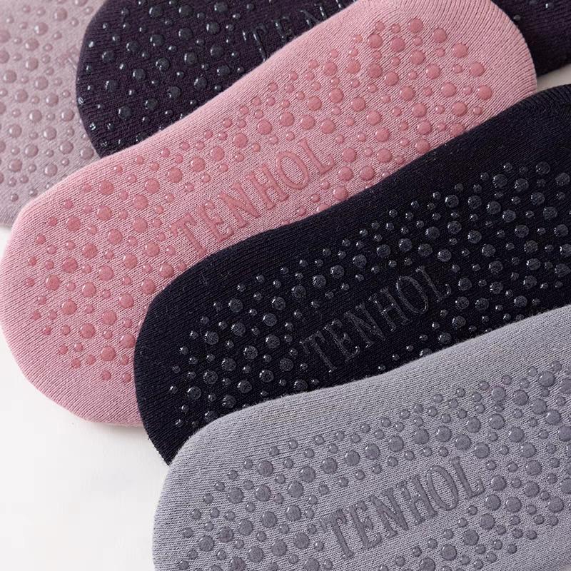 Yoga Socks Women Cotton Silicone Non-slip Pilates Grip Towel No-Show Barre Sock