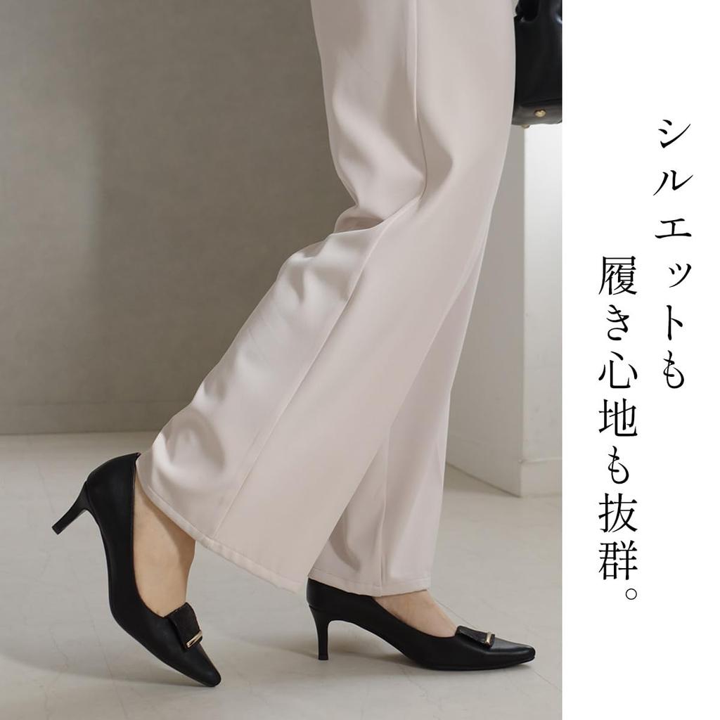 [AmiAmi] 6cm Heel Pointed Toe Pumps for Women KH7542 (M (23.5cm-24.0cm), Black (Suede))
