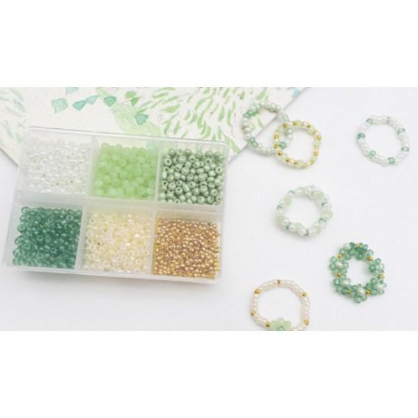 Artism Rondel Seed Beads Craft Ring Bracelet Making Set, Emerald Green, 1 Piece Korean Popular Toys
