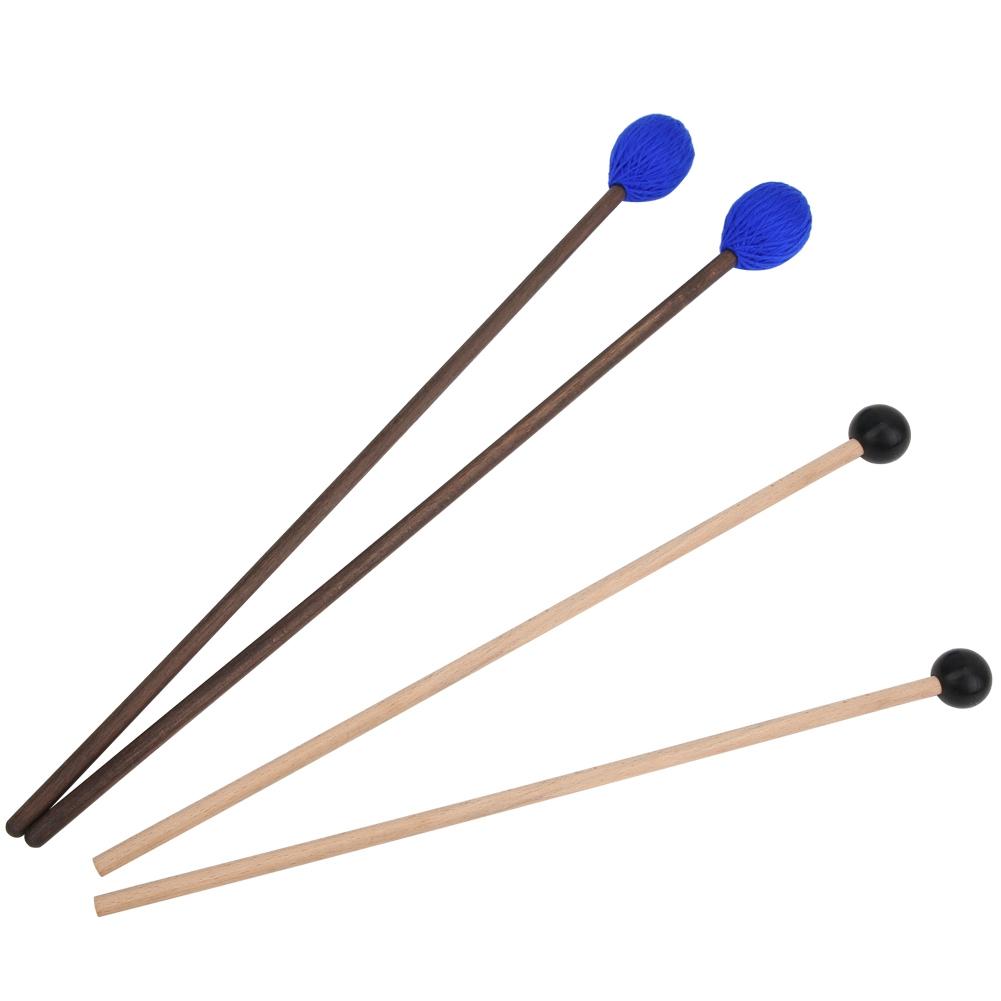 4 Pcs Marimba Mallet Yarn and Rubber Head Maple Wood Percussion Mallet for Marimba