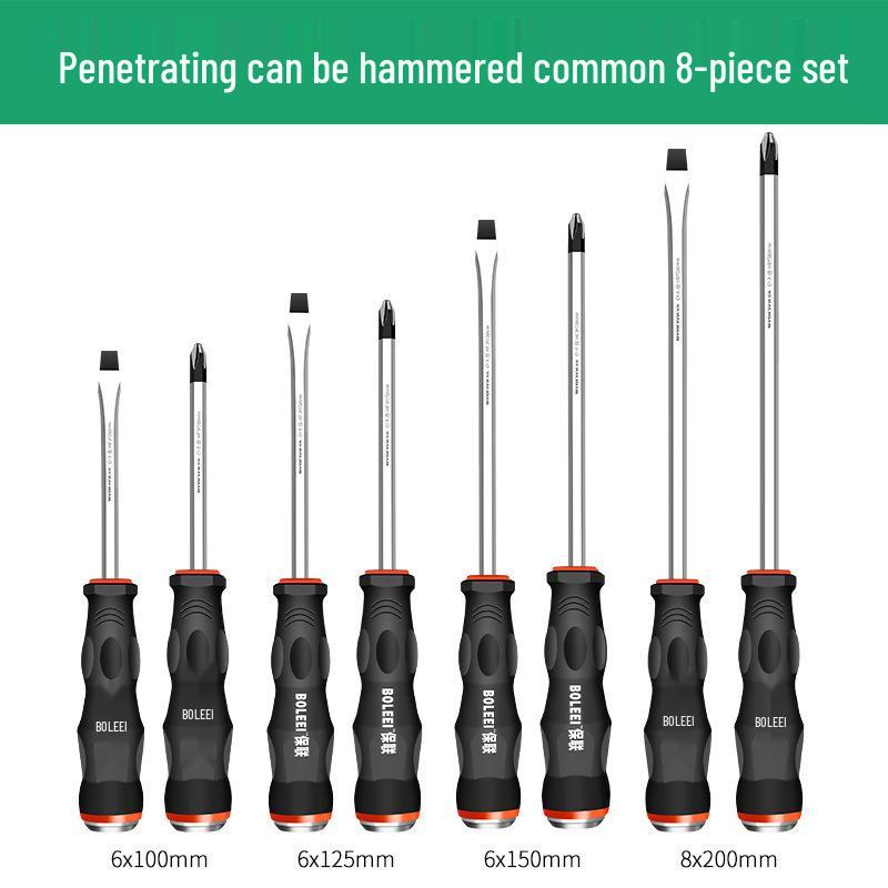 Multi-Function Screwdriver Set: Cross-Head, Slotted, Torx, Hammerable Flat-Head Tools