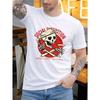 Men's Short-Sleeve T-Shirt - Skull & Wine Glass - Stylish and Casual Crew Neck Top Suitable for All Occasions, Perfect for Showcasing Your Personality