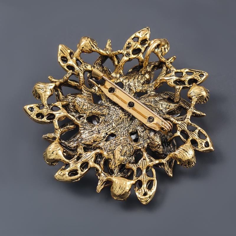 1Pcs Elegant Lapel Flower Pin Exaggerated Fashion Retro Vibrant Colorful Crystal Glass Brooch Pin Women'S Large Coat Accessories