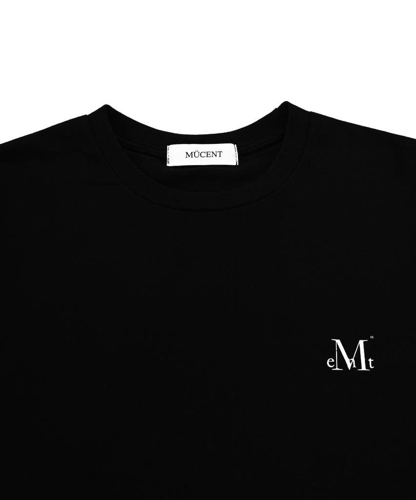 MUCENT Signature Back Round Logo Loose Fit Short Sleeve T-Shirt (Black)