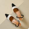 Women's high-heeled sandals summer small fragrant style pointed thin heel color matching large-size sandals