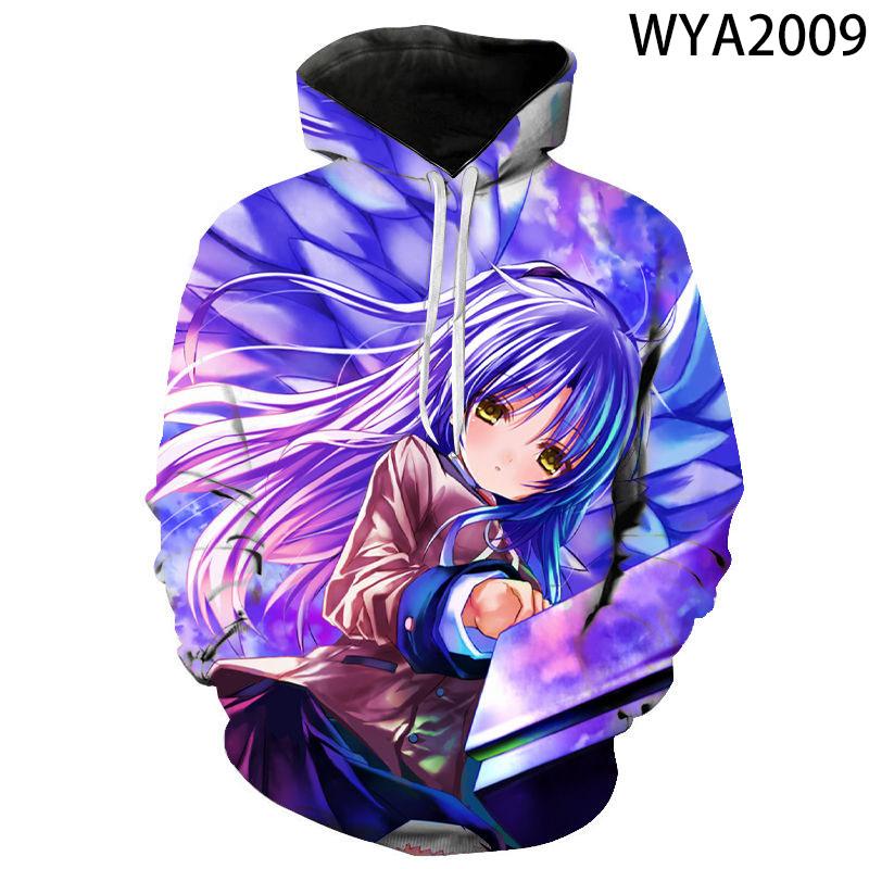 New Casual Angel Beats Men Women Children Sweatshirts 3D Printed Pullover Hoodies Long Sleeve Boy Girl Kids Streetwear Jacket